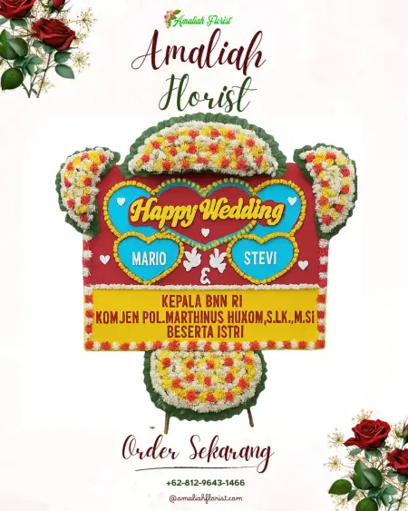 Papan Bunga Pernikahan Trayeman